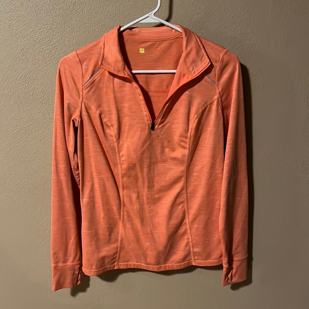 Xersion (JC Penney) Small Orange 1/4 Zip Long-Sleeved Shirt